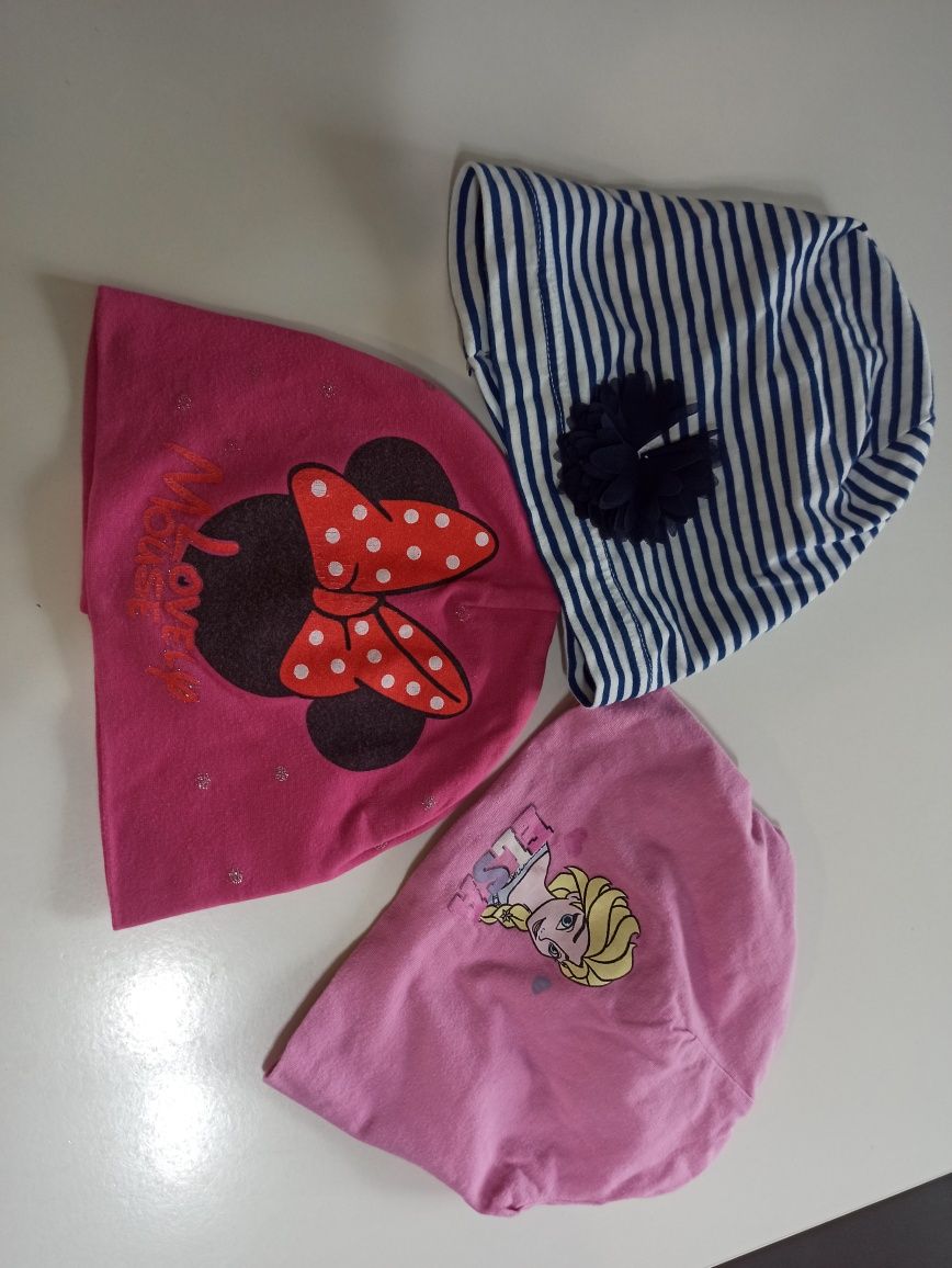 Czapka bawełniana Elsa myszka minnie komplet zestaw