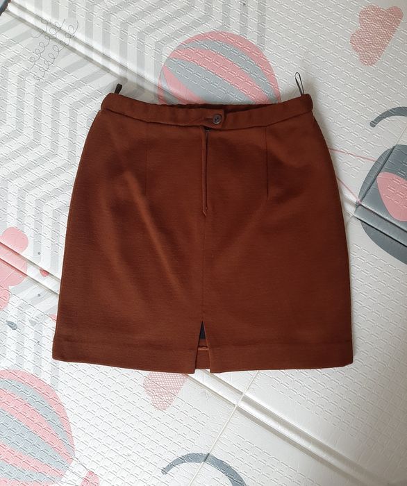 Теплий вінтажний жіночий костюм - жакет і спідниця (розмір М)