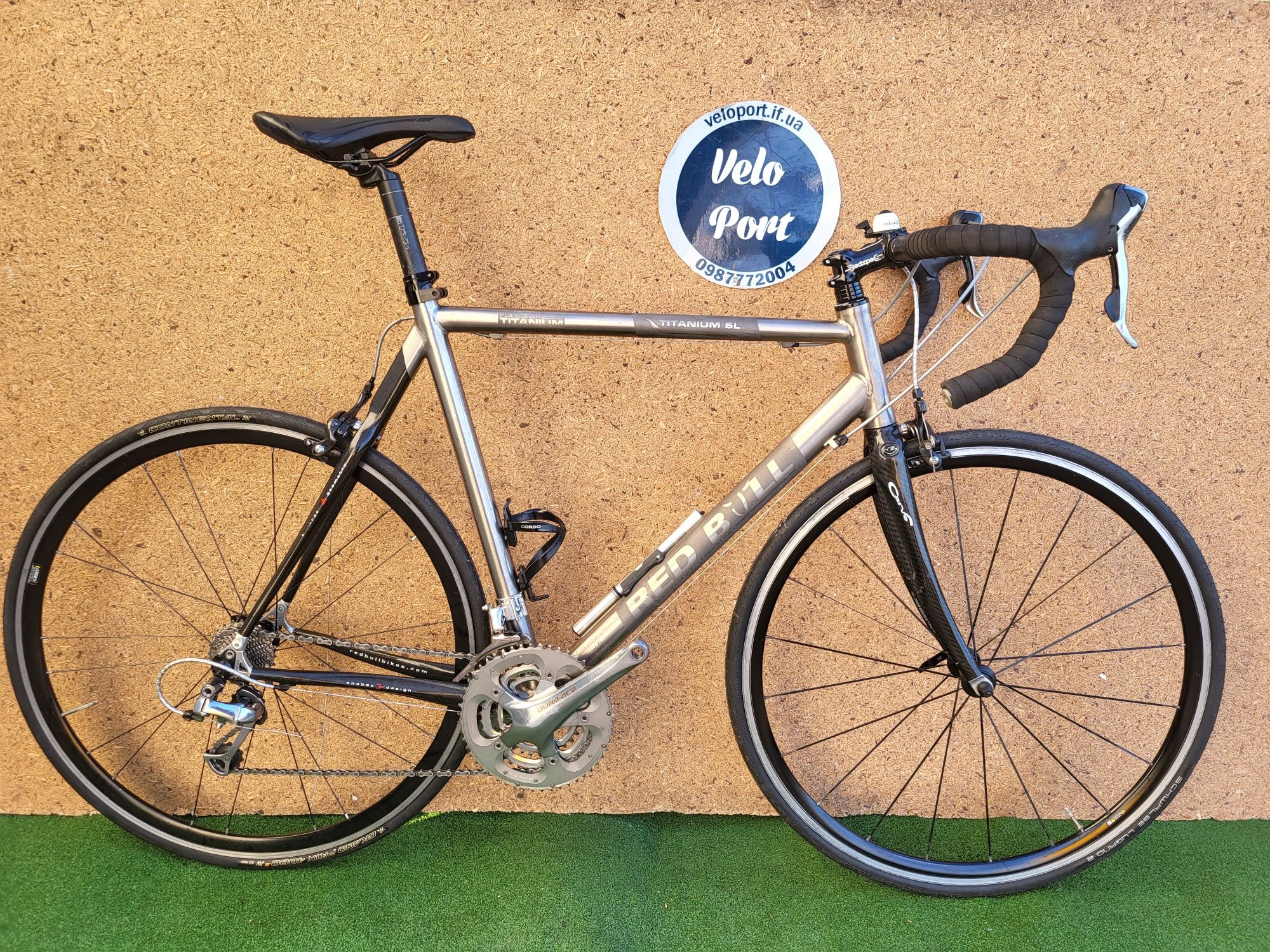 Титановий шосейний велосипед Red bull / Shimano Dura ace / Карбон