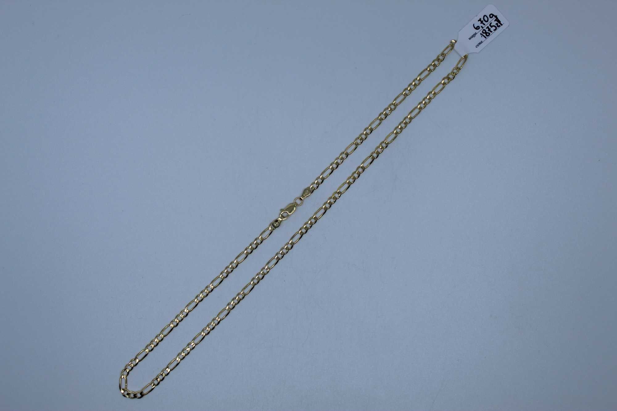 Złoty łańcuszek 585 14K 6,70 gram 45 cm Figaro Nowe Klasyk