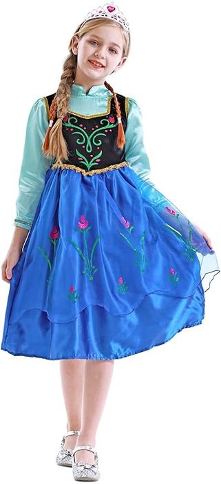 Sukienka księżniczki Anny  z peleryną - zimowy kostium Rozmiar 150Cm