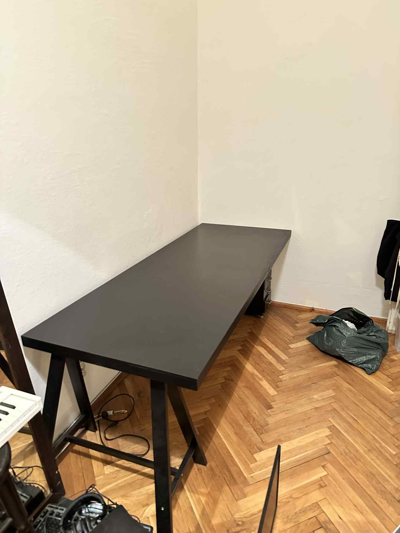 Czarny blat do biurka 200x78