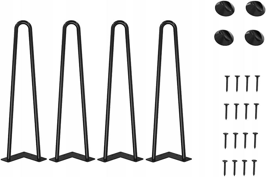 WINSOON Metalowe nogi/nóżki do stołu, do mebli 40 cm czarne, 200kg