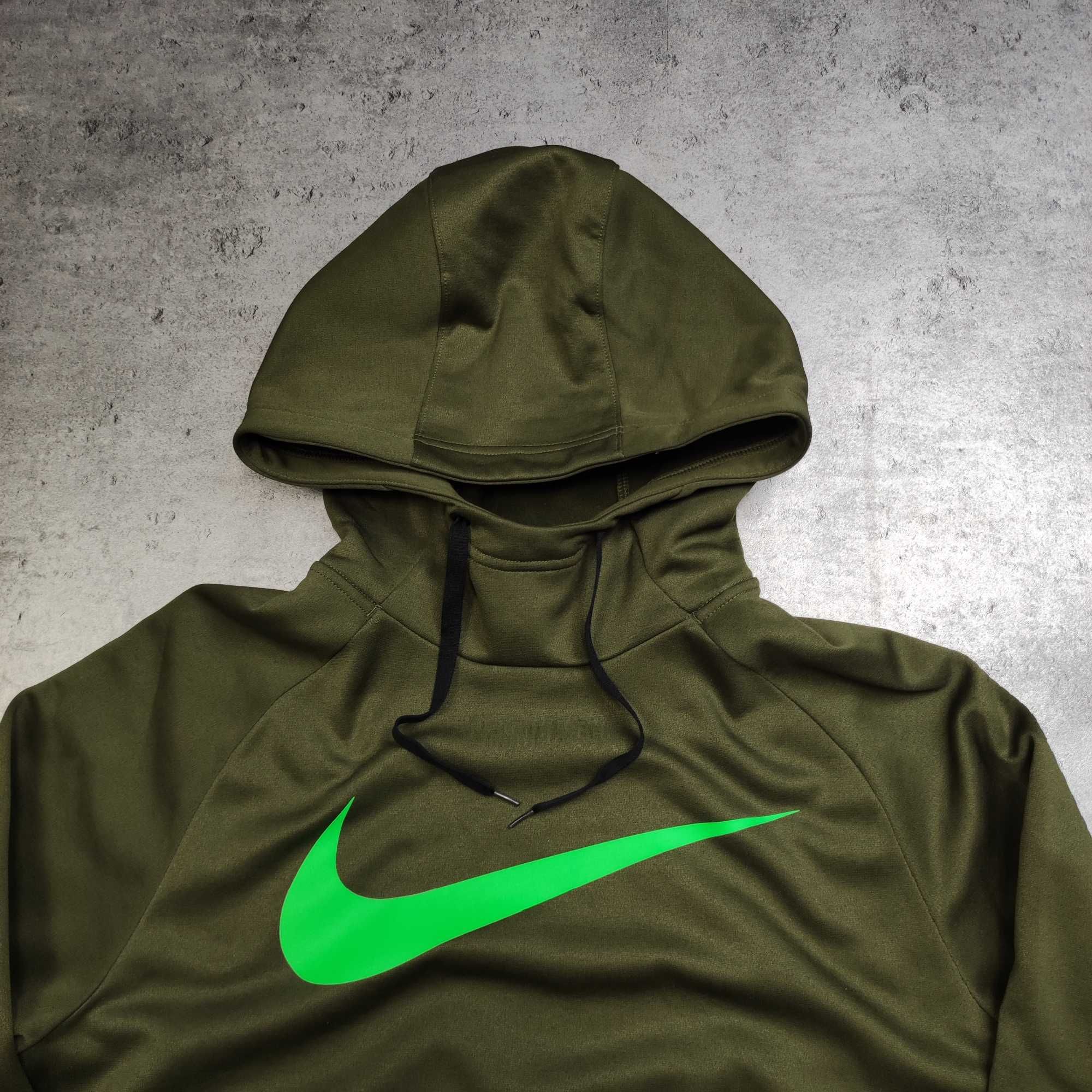 MĘSKA Bluza Casual z Kapturem Hoodie Dri-Fit Nike Khaki Zieleń Sport