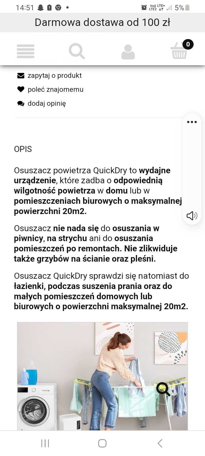 Osuszacz / pochłaniacz wilgoci/oczyszczac powietrza