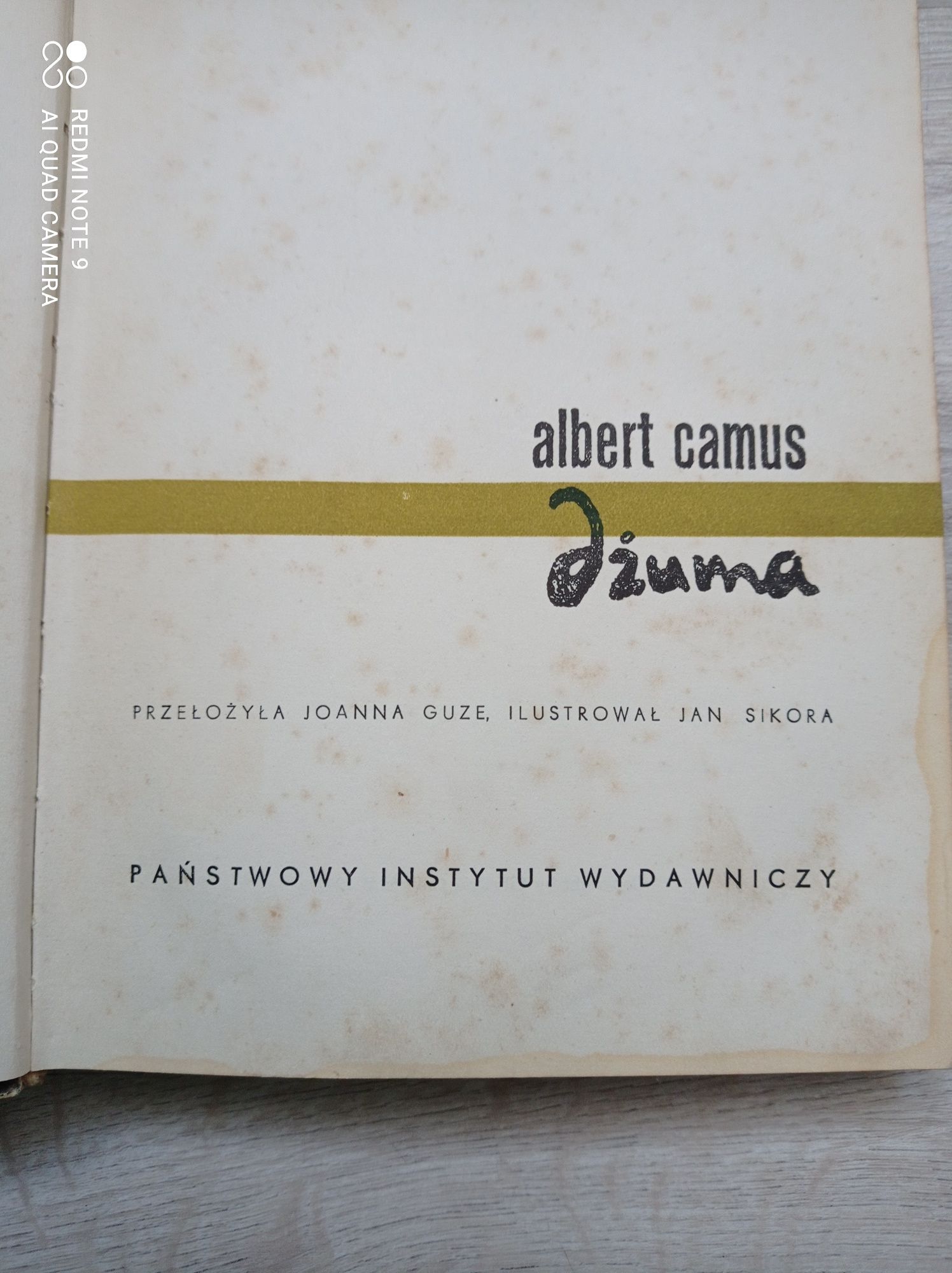 Dżuma Albert Camus 1965 r ilustracje Jan Sikora unikat kolekcja