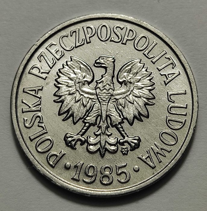 20 gr 1985 r., destrukt - cętkowany rewers - E5