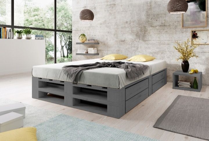 Łóżko drewniane  masywne 100x200 bez materaca z palet