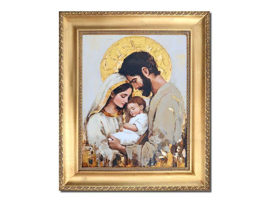 obraz malowany ŚWIĘTA RODZINA JEZUS prezent dla młodej pary na ślub