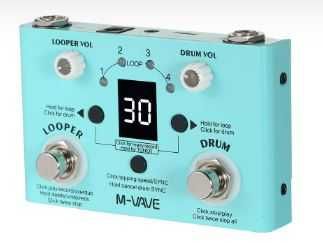 Педаль 2 в 1 Лупер+Drum машина на 30 пресетов MVAVE работает от TAPE C