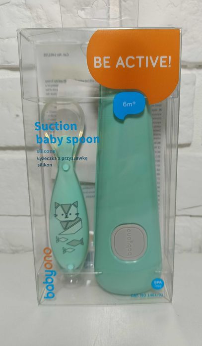 Babyono - Łyżeczka z przyssawką 1461/01 miętowa