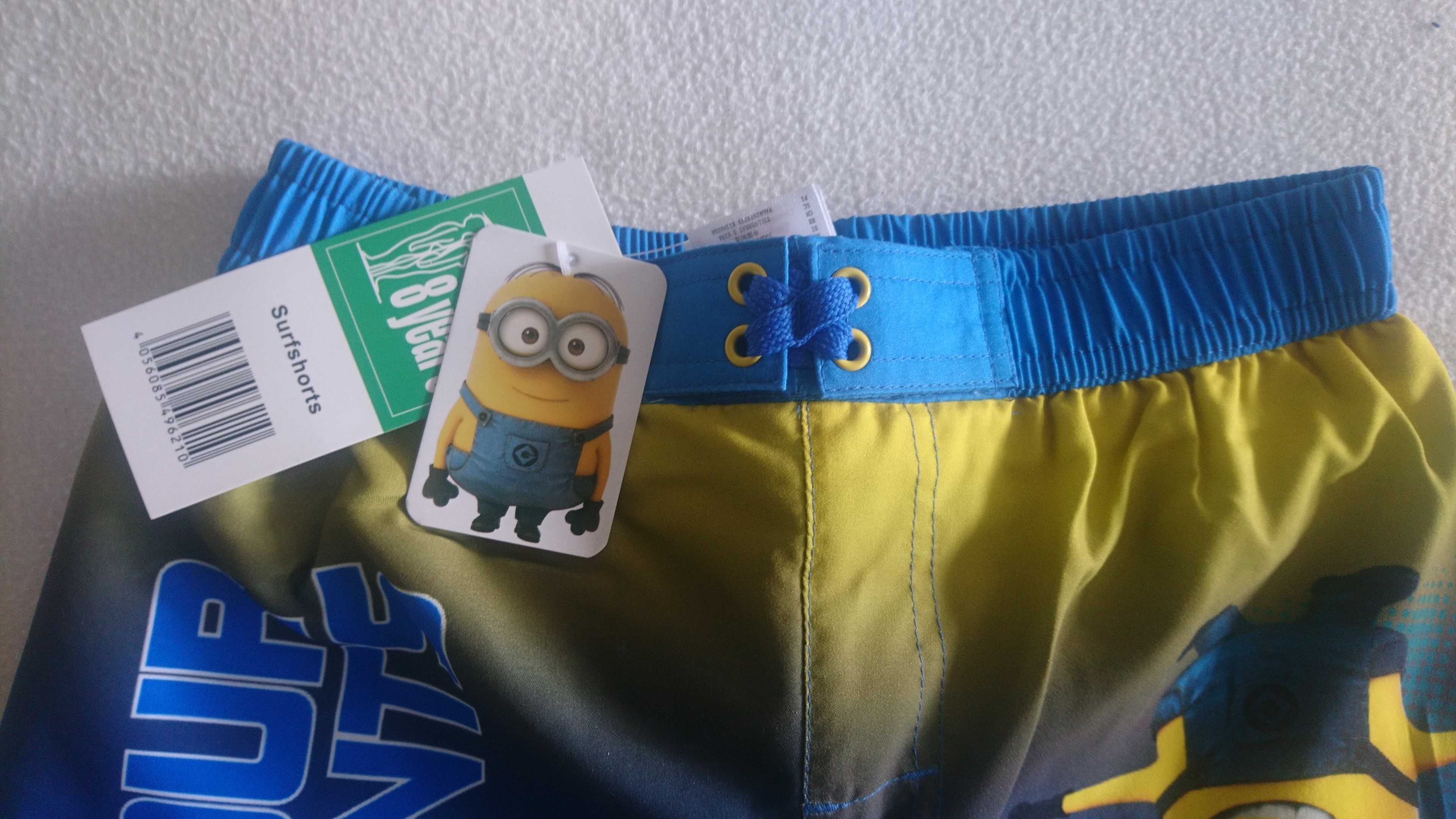 Krótkie spodenki szorty na plażę basen Minionki