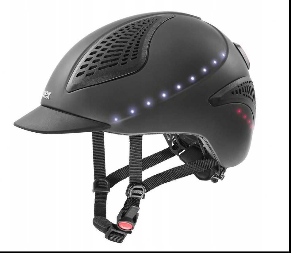 Używany kask jeździecki UVEX EXXENTIAL LED 55-57cm jazdy konnej toczek
