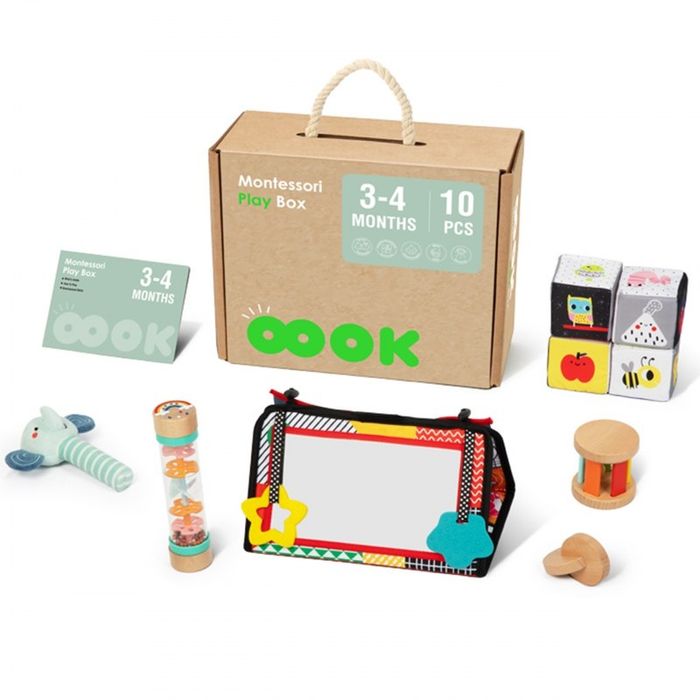 Box Pudełko XXL Montessori Edukacyjne 6w1 Sensoryczne 3-4 Mies