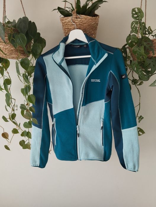 Ciepła bluza z suwakiem, turkusowa, z kieszeniami r.34 XS Regatta
