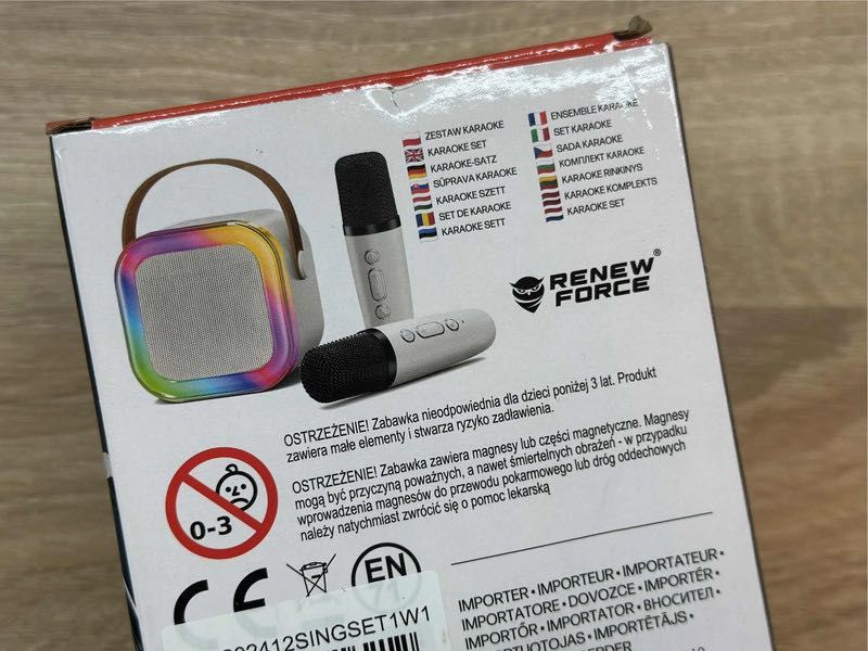 Karaoke 2 mikrofony głośnik bezprzewodowy rgb mikrofon bluetooth usb