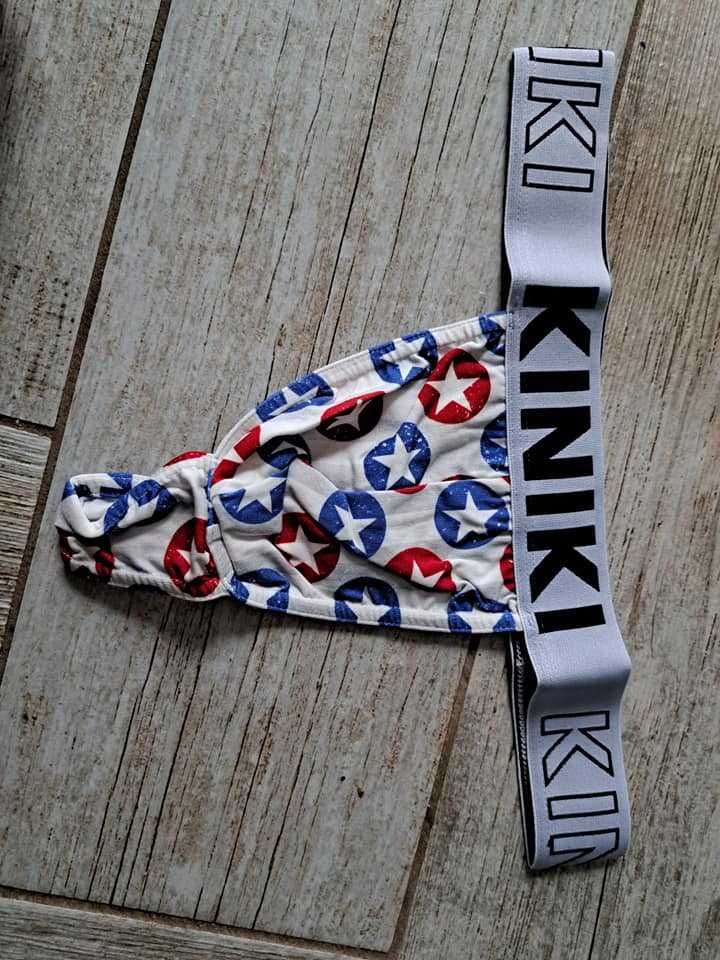 Kiniki męskie stringi, thong, gumka, bawełna, UK, rozmiar L