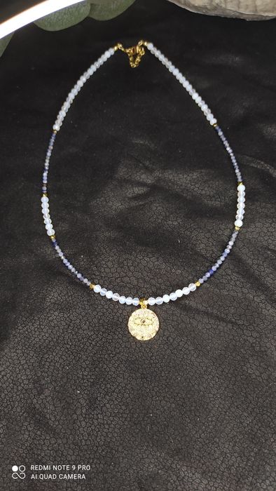 Чокер кольє намисто з натуральних каменів позолота