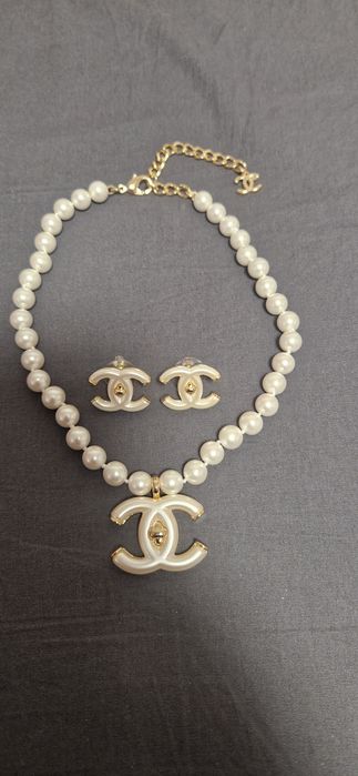 Набор Chanel, жемчуг перламутр, позолота