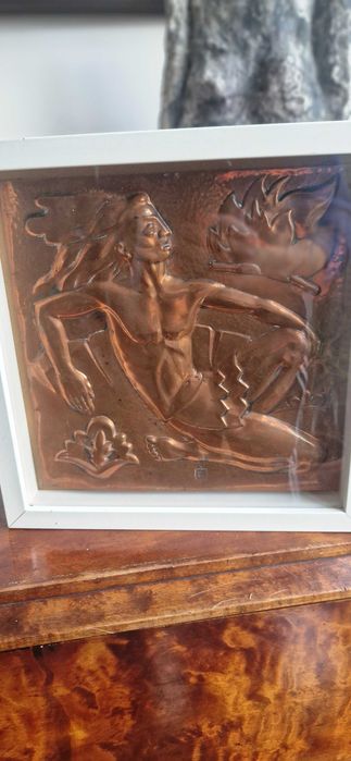 Obraz miedzioryt płaskorzeźba Maredsous Metiers d'art Belgia Picasso