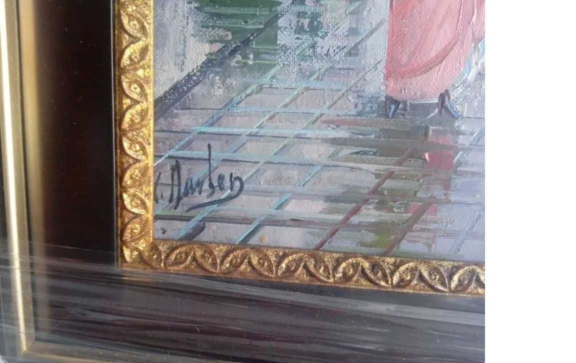 Pintura a óleo com assinatura do pintor