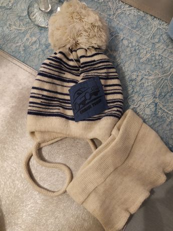 Komplet czapka i komin dla chłopca 3-6 miesięcy