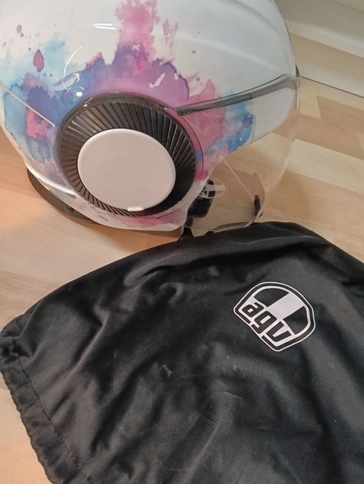 Capacete AGV aberto branco