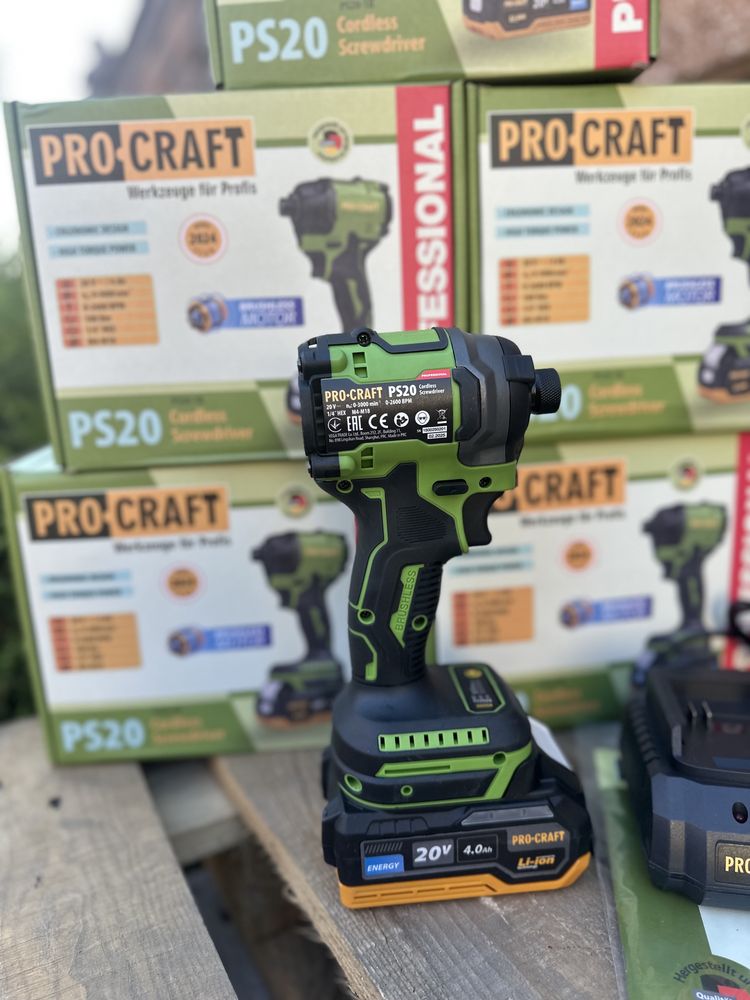 Акумуляторний винтоверт импакт Procraft Ps20 з акб та зп