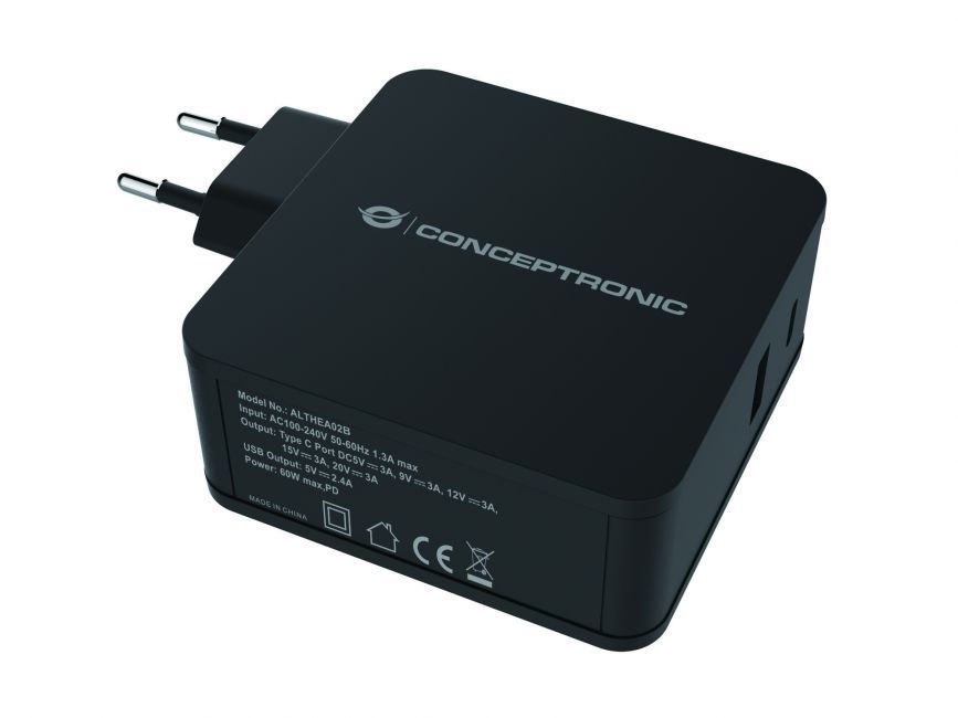 Carregador Universal USB (Tipo-C e Tipo-A) 60W