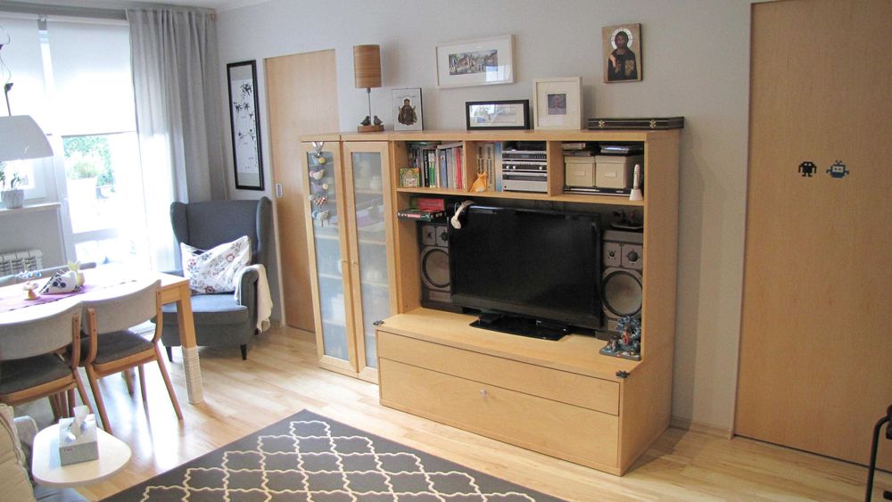 Zestaw mebli RTV IKEA BONDE brzoza