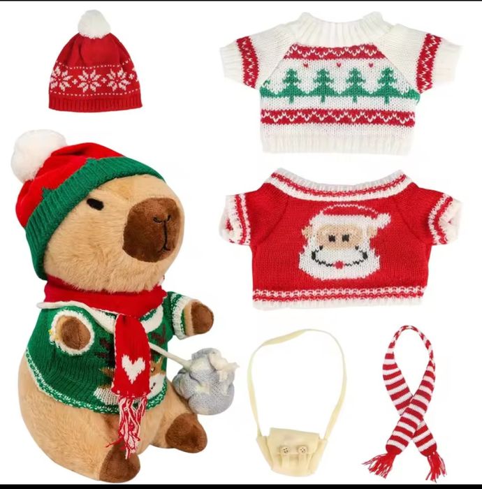 Dуже мила капібара з одягом і сумочками