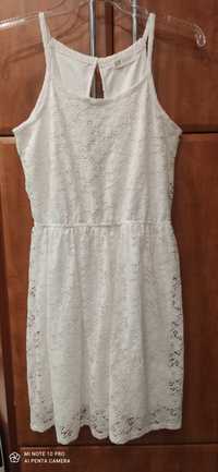 Biała koronkowa sukienka H&M 152