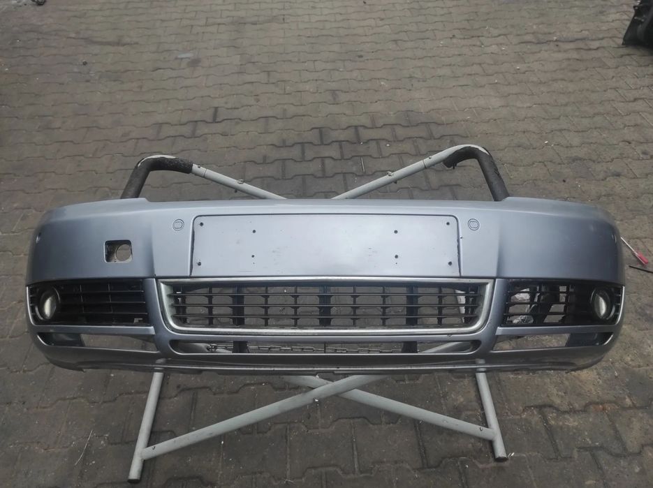 ZDERZAK PRZÓD PRZEDNI AUDI A4 B6 LY7H SZARY HALOGEN PDC CZUJNIKI PARKOWANIA WYSYŁKA !!!