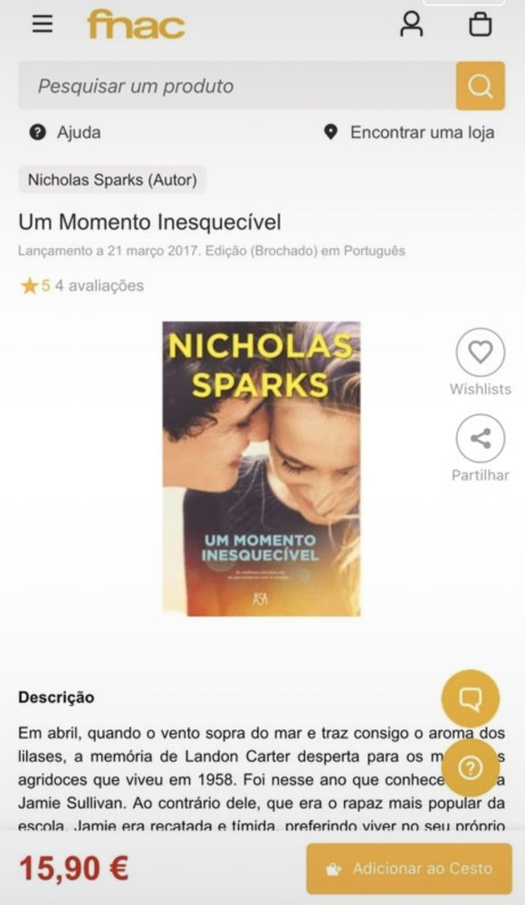 Um momento inesquecivel- Nicholas Sparks