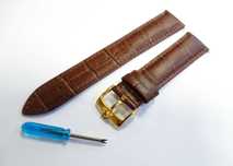 Pasek skórzany brązowy do zegarka Omega 18mm 20mm klamra złota srebrna