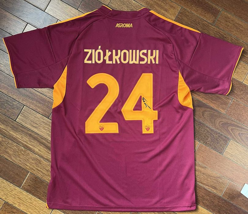 Jan Ziółkowski AS Roma koszulka z autografem + certyfikat autentycznoś