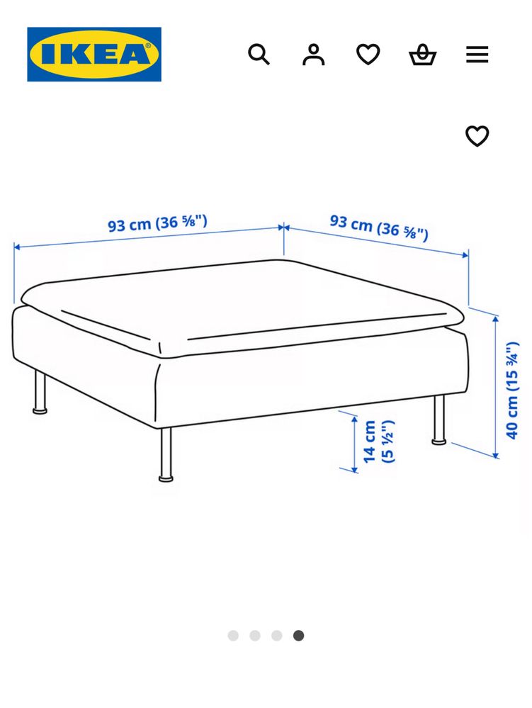 Ottoman/Repousa pés como novo Soderhamn Ikea