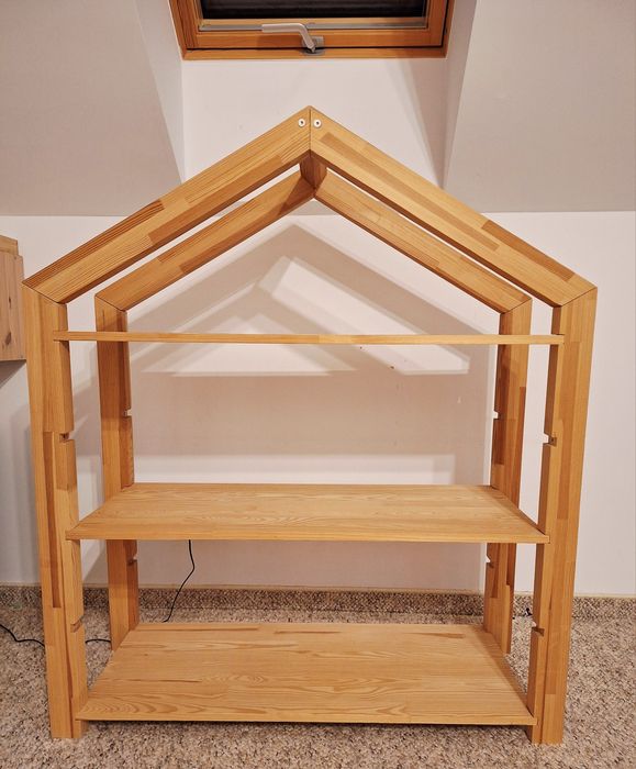 Drewniany regał dziecięcy domek 40x100cm