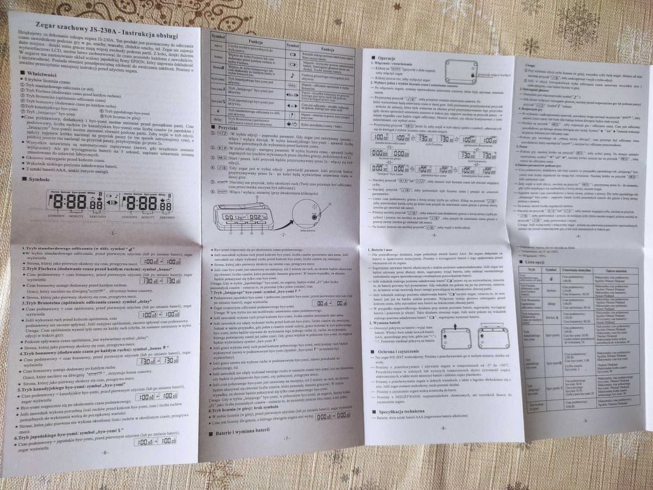 Turniejowy zegar szachowy "polgote" | 8 trybów | baterie gratis