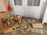 Zabawki montessori układanki waga dla dzieci pociąg instrumenty