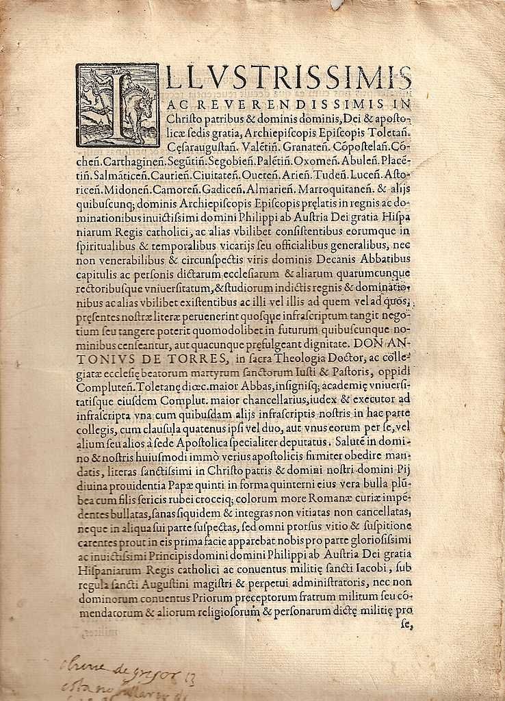 RARA Bula Papal Impressa de 1584