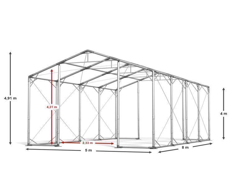 NAMIOT MAGAZYNOWY Hala Towarowa Hala Przemysłowa 5x8x4m DAS