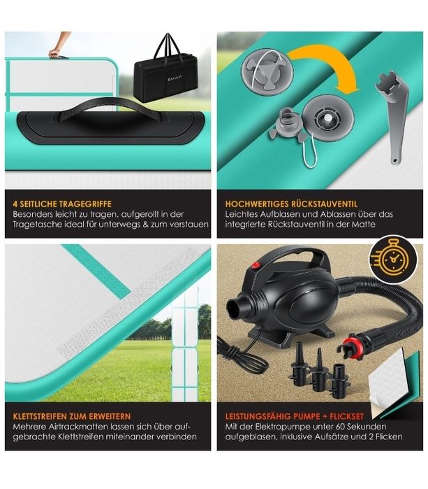 Dmuchana mata gimnastyczna Airtrack Fitness Mat 4m