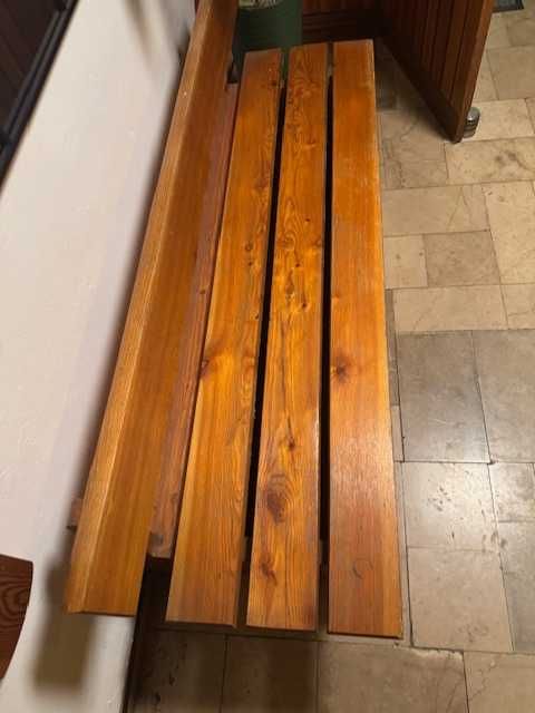 ława ławka drewniana lite drewno ze schowkiem