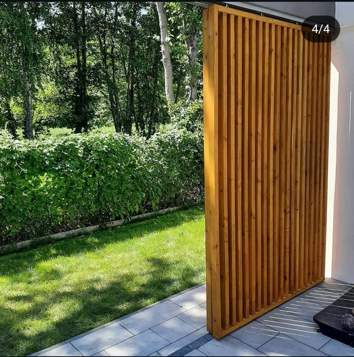 Przesłona ogrodowa przesuwna , drewno świerk skandynawski C24