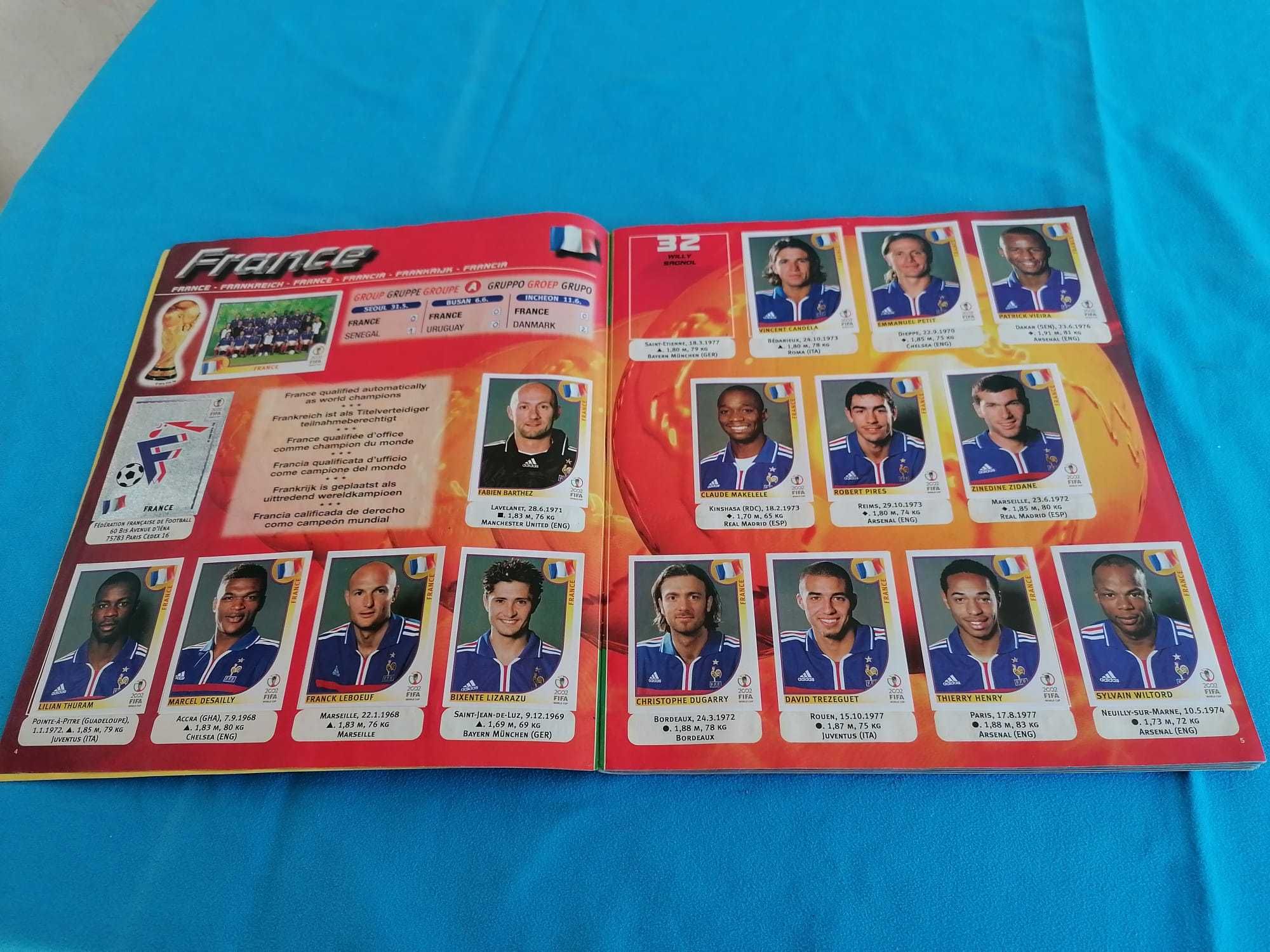 Caderneta Panini FIFA World Cup Korea Japan 2002. Incompleta