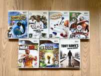 Gry (7 sztuk) na Nintendo Wii - komplet z książeczkami