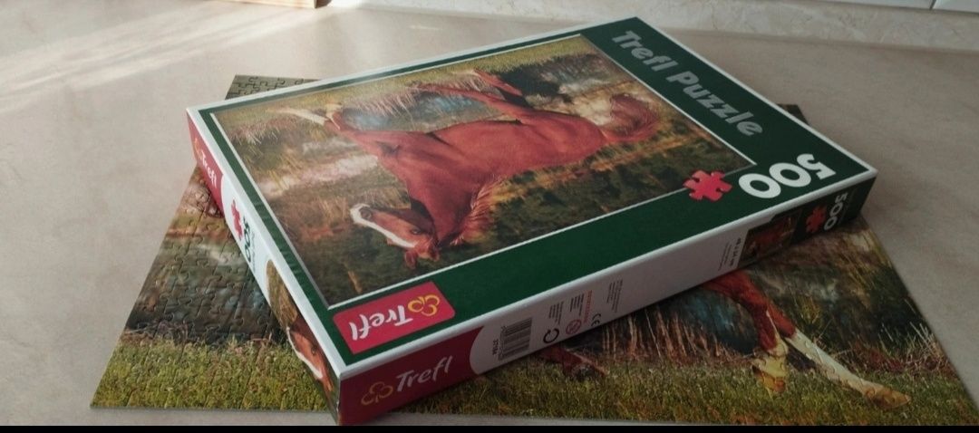 Puzzle 500 elementów Trefl Koń kompletne w 100% stan idealny obraz