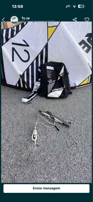 Kitesurf core XR6 12 m Com barra Pro 2.