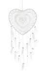 Łapacz Snów Dreamcatcher Serce białe Duże długość 80 koronka Handmade